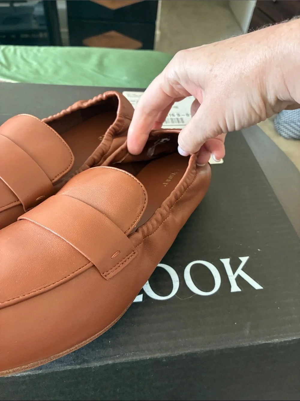 Quince Women’s Leather Penny Loafers – Cognac Brown – Size 11